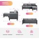 Mixoy 86″ Sectional Sofa with Storage Ottoman, Free Combination L Shaped Sofa with Movable Ottoman, Modern Linen Fabric Sectional Couch