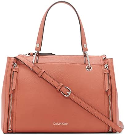 Calvin Klein Reyna Novelty Satchel, Caramel Combo, One Size