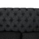 Noble House Hofstad Fabric Tufted 3 Seater Sofa, Black Textured Tweed and Matte Black