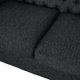 Noble House Hofstad Fabric Tufted 3 Seater Sofa, Black Textured Tweed and Matte Black