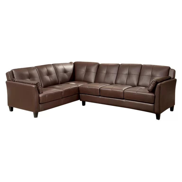 Furniture of America Billie L-Shaped Sectional Sofa in Faux Leather