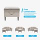 Mjkone Convertible Sectional Sofa Couch with Storage Ottoman, 3 Pcs Couch Set with Storage Pockets, Sectional Couches for Living Room, 3-Seater + Ottoman+ 1-Seater