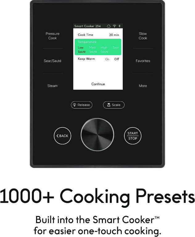 CHEF iQ Smart Electric Pressure Cooker with WiFi and Built-in Scale – Easy-to-Use 10-in-1 Multi Cooker with 1000+ Guided Recipes – Instant Meals for Foodies – 6 Quart – Family Size