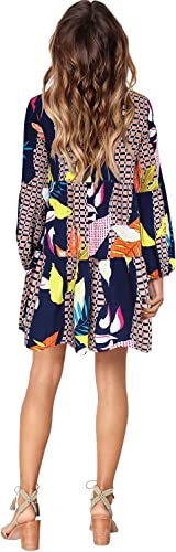 Amoretu Women Summer Tunic Dress V Neck Casual Loose Flowy Swing Shift Dresses