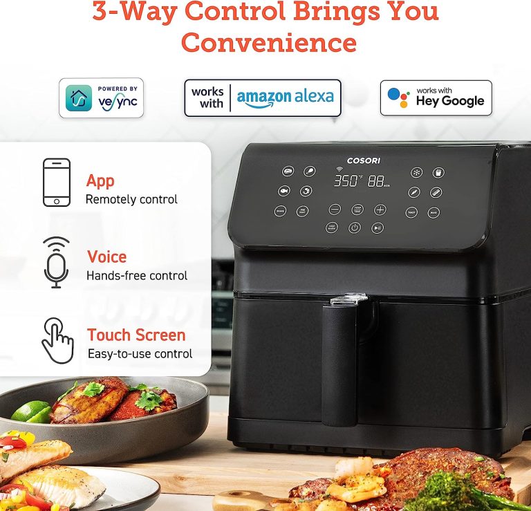 COSORI Pro II Smart Air Fryer 5.8QT 12-in-1 cooker (Unlimited Online Recipes) , Stage Cooking, Customizable Presets, 3-Way Control, Works with Alexa & Google Assistant, Dishwasher-Safe Square Basket