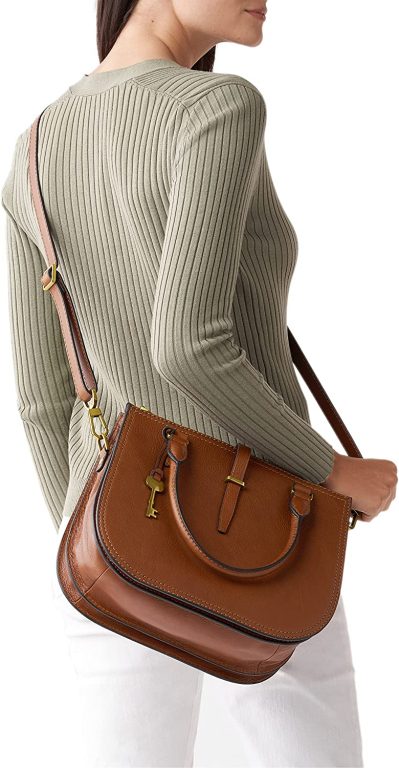 Fossil Women’s Ryder Leather Satchel Purse Handbag