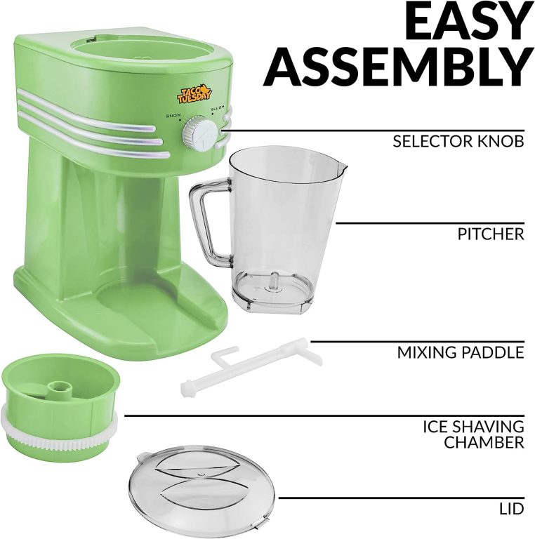 Nostalgia Taco Tuesday Electric Lime Juicer & Margarita Kit, Holds Margaritas, Daiquiris, Smoothies, Slushies, with Salt/Sugar Rimmer, Includes Four 8-Oz. Glasses, 32-Ounce, Green