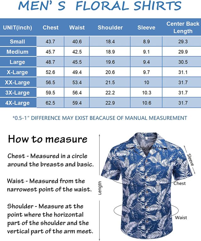 Coofandy Men’s Hawaiian Floral Shirts Cotton Linen Button Down Tropical Holiday Beach Shirts