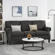 Noble House Chandler Fabric 3 Seater Sofa with Nailhead Trim