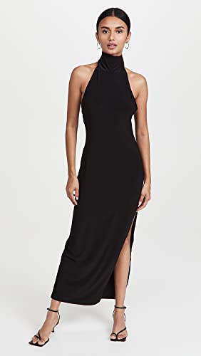 Norma Kamali Women’s Halter Turtle Side Slit Gown