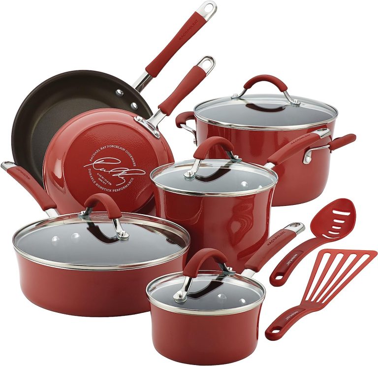 Rachael Ray Cucina Nonstick Cookware Pots and Pans Set, 12 Piece