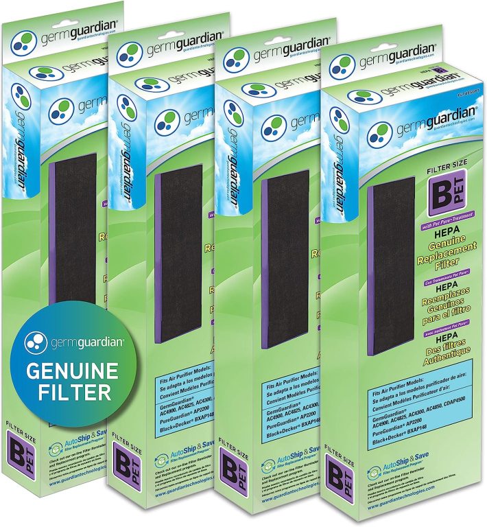 Air Purifier Filter FLT4850PT GENUINE True HEPA with Pet Pure Treatment Replacement Filter B Pet for AC4300/AC4800/4900 Series Air Purifiers, 4-Pack