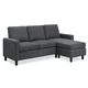 Walsunny Convertible Sectional Reversible Chaise, L-Shaped Sofa with Modern Linen Fabric