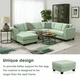 Churanty Modular Sectional Sofa with Storage Ottoman Couch L Shape Corner Sofa Sets 7 Seats Fabric Couch for Living Room, 112 * 87 inch