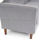 Mellow Hana Modern Upholstered Linen Fabric Sofa with Armrest Pockets