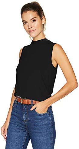 Daily Ritual Women’s Jersey Relaxed-Fit Sleeveless Mock Neck Shirt