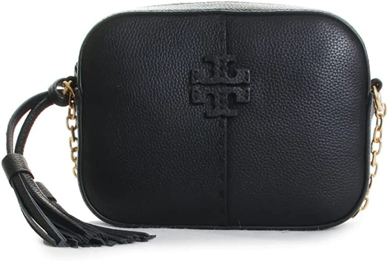 Tory Burch McGraw Women’s Pebbled Leather Tasseled Camera Handbag