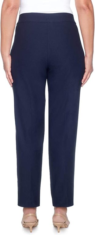 Alfred Dunner Womens Petite Classic Allure Fit Proportioned Pant with Elastic Comfort Waistband