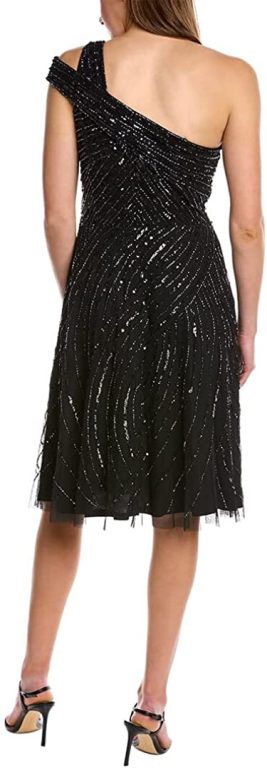 Adrianna Papell Women’s Beaded One Shoulder Dress