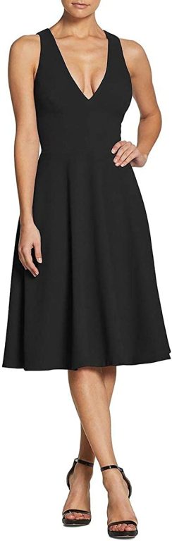 Dress the Population Women’s Catalina Solid Sleeveless Fit & Flare Midi Dress