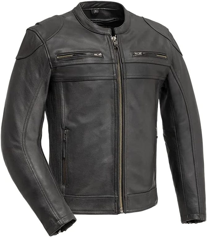 First Mfg Co Diamond Men’s Leather Jacket