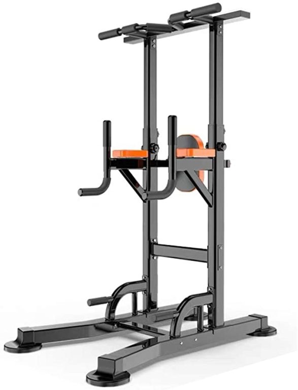 Fitness Equipment Dip Station Power Tower Pull-up Bar Stand Strenth Training Pull-up Bars for Home Gym Free Standing 660 Weight Capacity