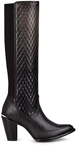 CUADRA Women’s Tall Boot in Bovine Leather with Zipper Black