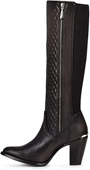 CUADRA Women’s Tall Boot in Bovine Leather with Zipper Black