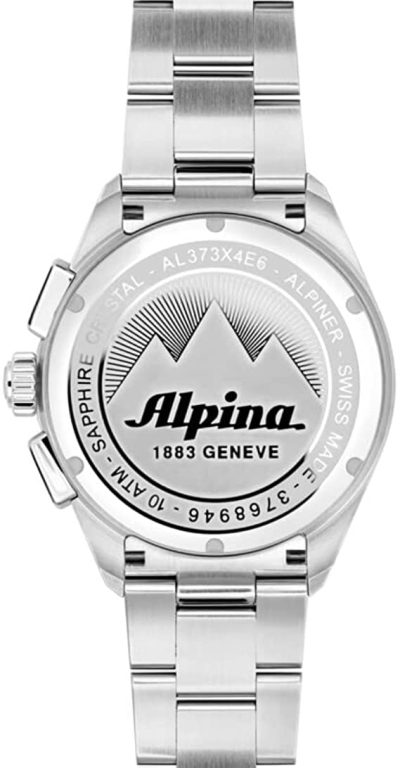 Alpina Men’s Alpiner Stainless Steel Dress Swiss Chronograph Quartz, Sapphire Crystal, 42mm