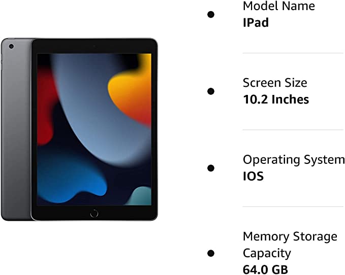 2021 Apple iPad (10.2-inch, Wi-Fi, 64GB) – Space Gray (Renewed)