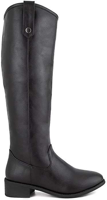 LONDON FOG Womens Irie Riding Boot, Regular and Wide Calf colors available Black wide calf 9