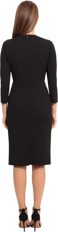 Maggy London Women’s Plus Size Notched V-Neck Sophisticated Sheath Dress Event Office Workwear Guest of