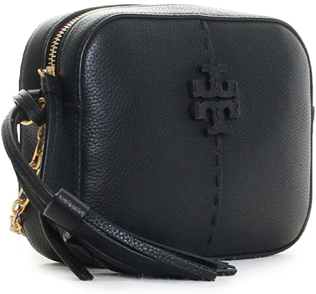 Tory Burch McGraw Women’s Pebbled Leather Tasseled Camera Handbag