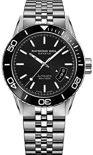 RAYMOND WEIL Men’s 2760-ST1-20001 Freelancer Analog Display Swiss Automatic Silver Watch