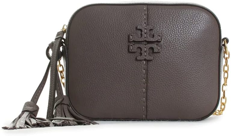 Tory Burch McGraw Women’s Pebbled Leather Tasseled Camera Handbag