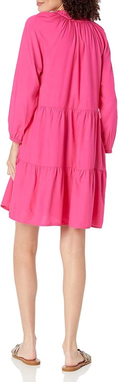 The Drop Women’s @caralynmirand Ruffle-Neck Tiered Mini Dress