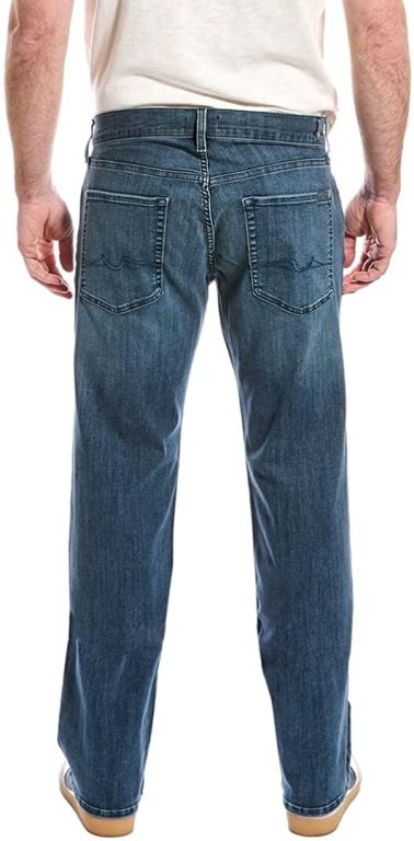 7 For All Mankind Men’s Austyn Squiggle in Big Horn Relaxed Fit Mid Rise Jeans