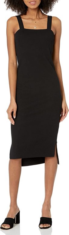 The Drop Women’s Amelia Square-Neck Strappy Bodycon Midi Tank Dress