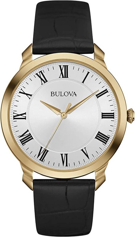 Bulova Men’s Classic Quartz Black Leather Strap Watch