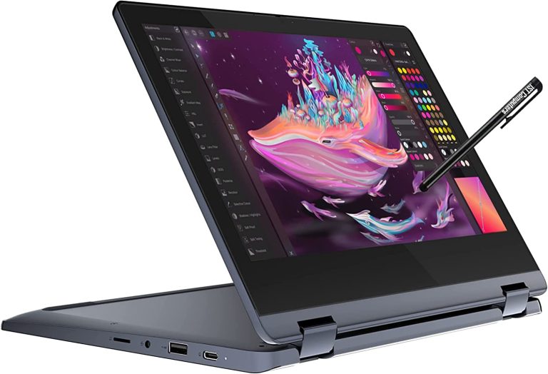 Lenovo 2022 IdeaPad Flex 3 11.6″ HD 2-in-1 Touchscreen Chromebook (8-Core MediaTek MT8183, 4GB RAM, 64GB eMMC, Stylus, Webcam) Flip Convertible Home Education Laptop, IST Computers Pen, Chrome OS