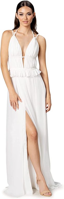 Dress the Population Women’s Athena Fit and Flare Maxi Dress