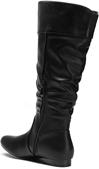 DREAM PAIRS Women’s Wide Calf Knee High Pull On Fall Weather Winter Boots