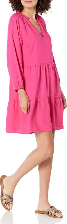 The Drop Women’s @caralynmirand Ruffle-Neck Tiered Mini Dress