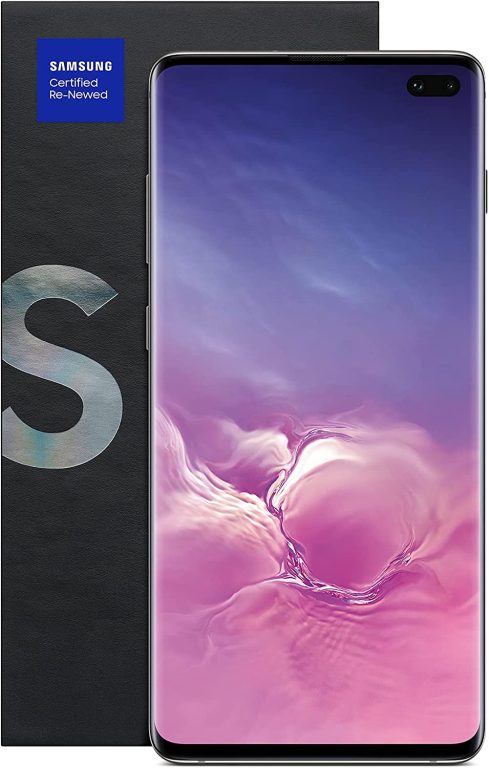 Samsung Galaxy S10+, 128GB, Ceramic Black – Unlocked (Renewed Premium)