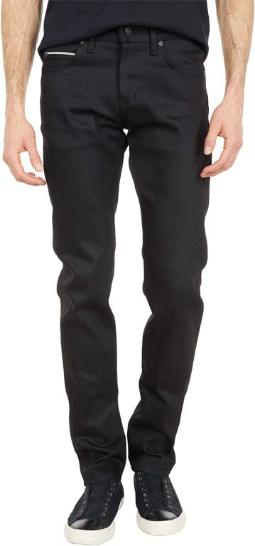 Naked & Famous Denim Men’s Super Guy Slim Fit Jeans in Black Cobra Stretch Selvedge