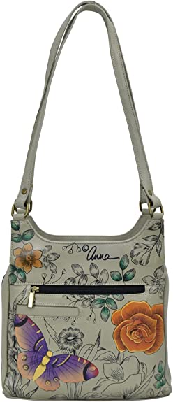 Anna by Anuschka Hand-Painted Original Artwork, Genuine Leather – Triple Compartment Satchel