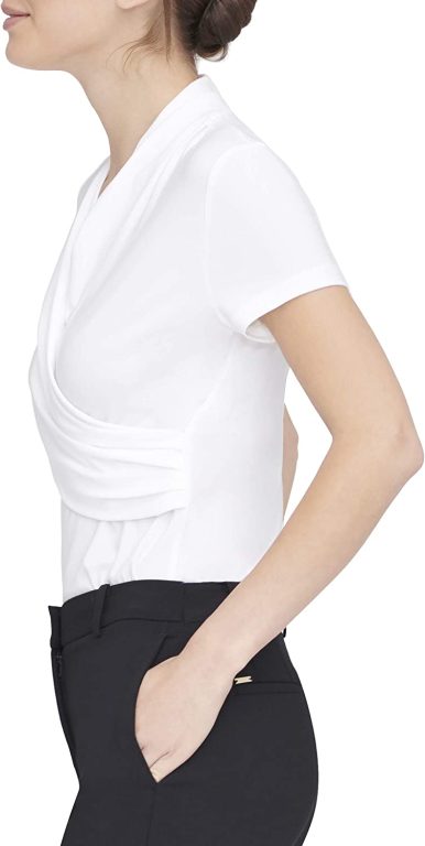 DKNY Women’s Short Sleeve Side Ruche Top