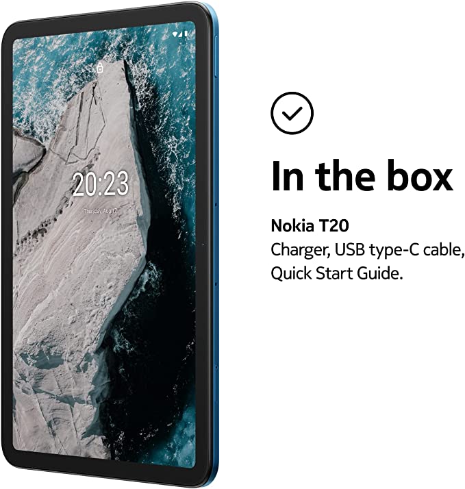 Nokia T20 | Android 11 | 10-Inch Screen | Tablet | US Version | 4/64GB | 8MP Camera | Ocean Blue