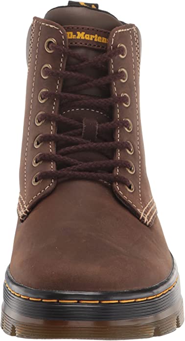 Dr. Martens Unisex Lace Fashion Boot, Dark Brown Wyoming & Dark Brown Hi Suede Wp, 7 US Men