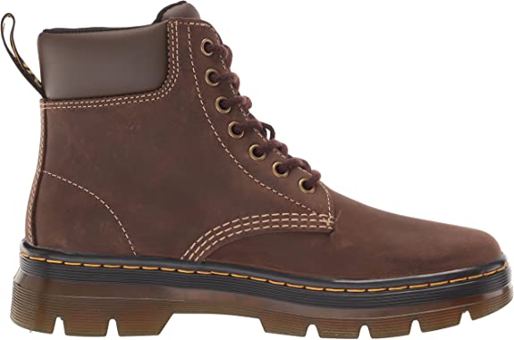 Dr. Martens Unisex Lace Fashion Boot, Dark Brown Wyoming & Dark Brown Hi Suede Wp, 7 US Men